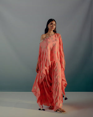 Coral Off Shoulder Co-ord Set image 1