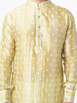 Yellow Gold Silk Kurta Set image 1