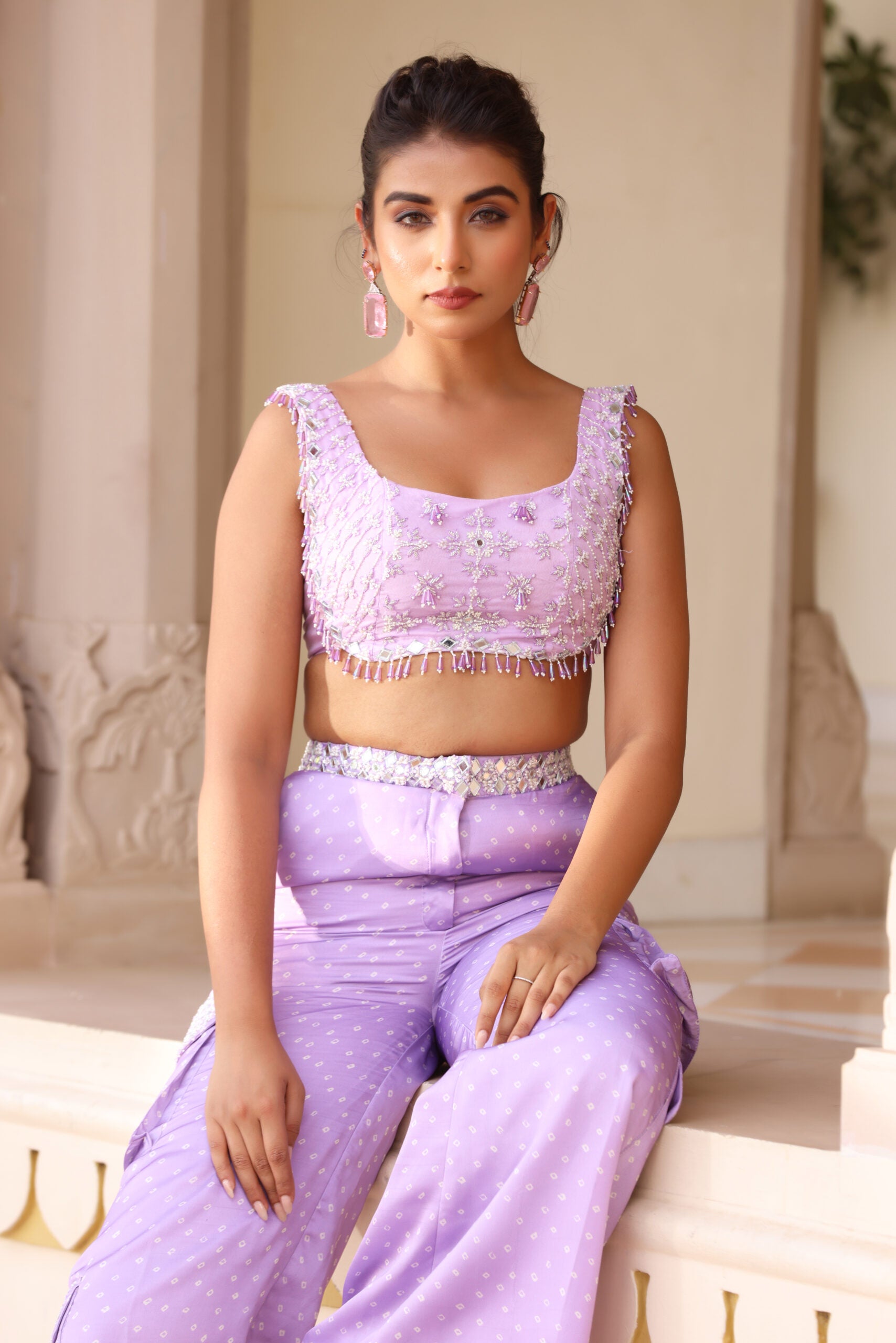 Bandani Cargo Pant with Embroidered Blouse image 3