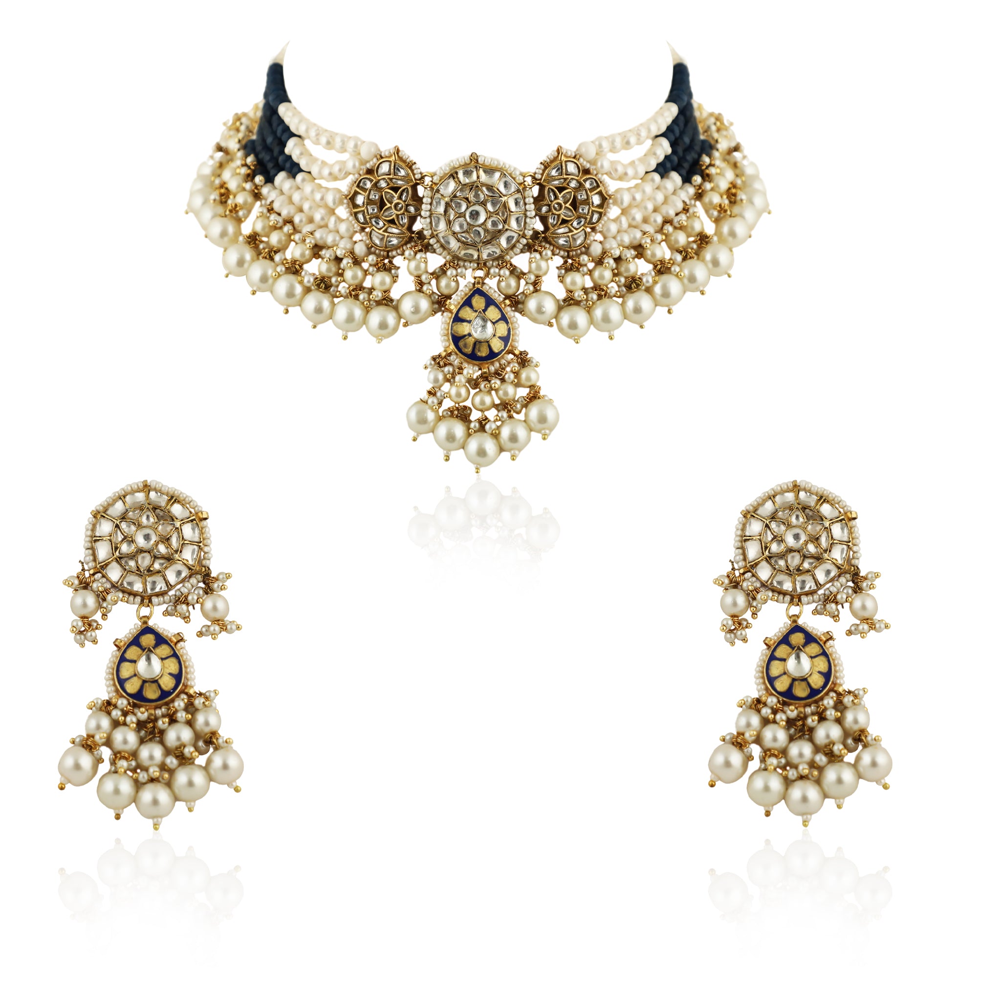 Necklace Set With White Pearls image 0