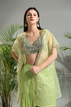 Olive Green Sharara Set image 4