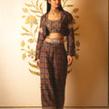 Ajrakh Print Tie-at-Waist Pant Coat Set image 0