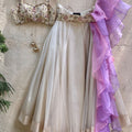 Ecru Ruffle Lehenga Set image 0