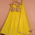 Bumblebee Yellow Lehenga With Colored Blouse image 0
