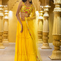 Yellow Floral Embroidered Lehenga Set image 0