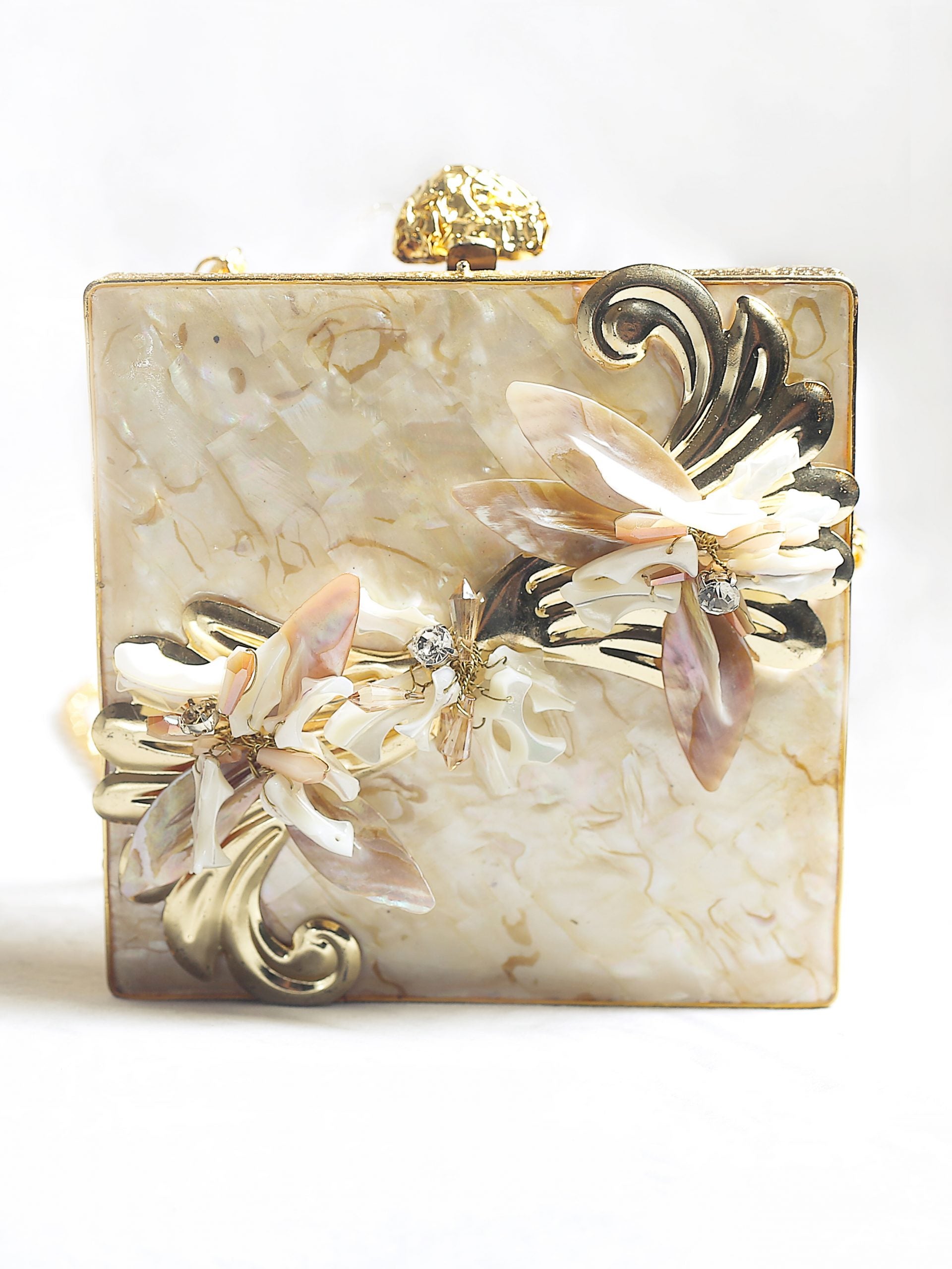 Floral Mother of Pearl Clutch image 0