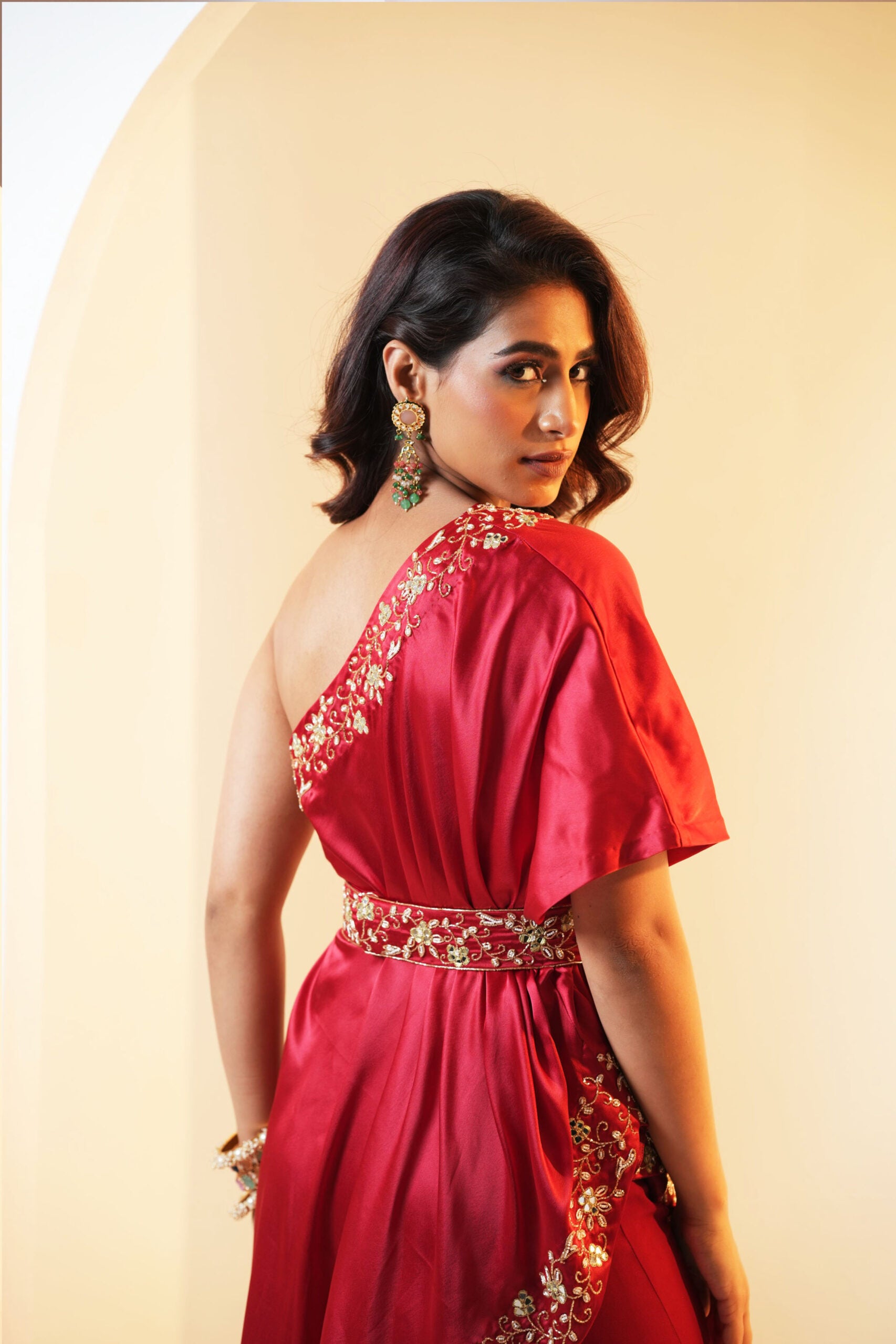 Seher Drape Cape and Flared Pants Set image 9