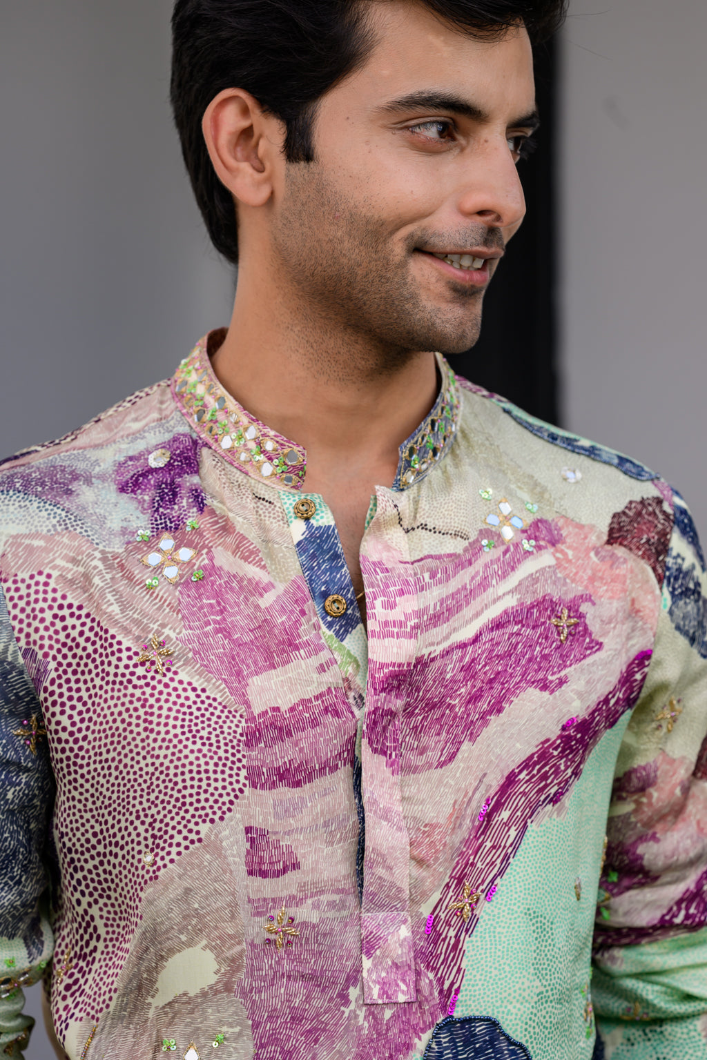 Eden Highlighted Kurta Paidawn With White Pants image 5