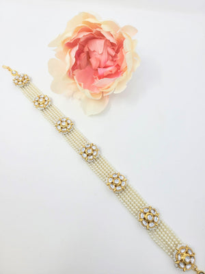 Golden Kundan and Beads Matha Patti image 2