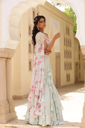 Fish Cut Skirt With Ruffle Details image 14