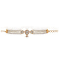 White Pearl Bracelet with Jadtar Stone Accents image 0