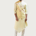 Yellow Gujarati Work Nehru Jacket image 0