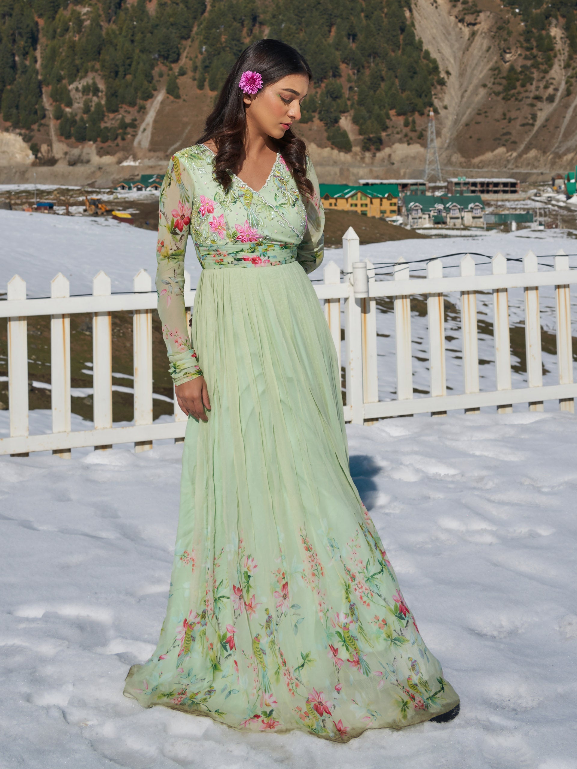 Mint Green Anarkali Gown image 2