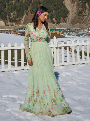 Mint Green Anarkali Gown image 2