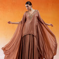 Caramel Brown Embroidered Sharara Set image 0