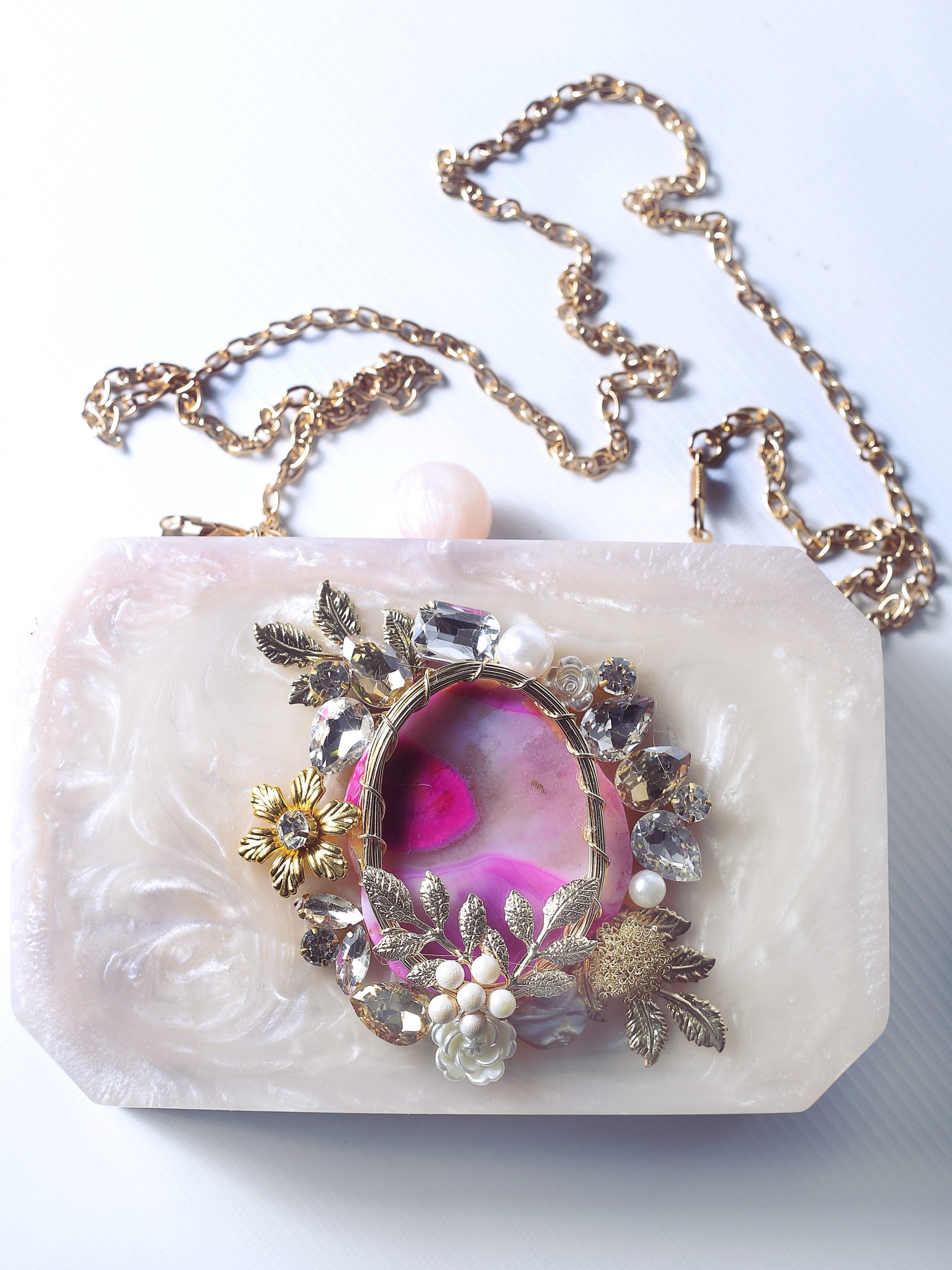 Agate Queen Marble Clutch - Pink image