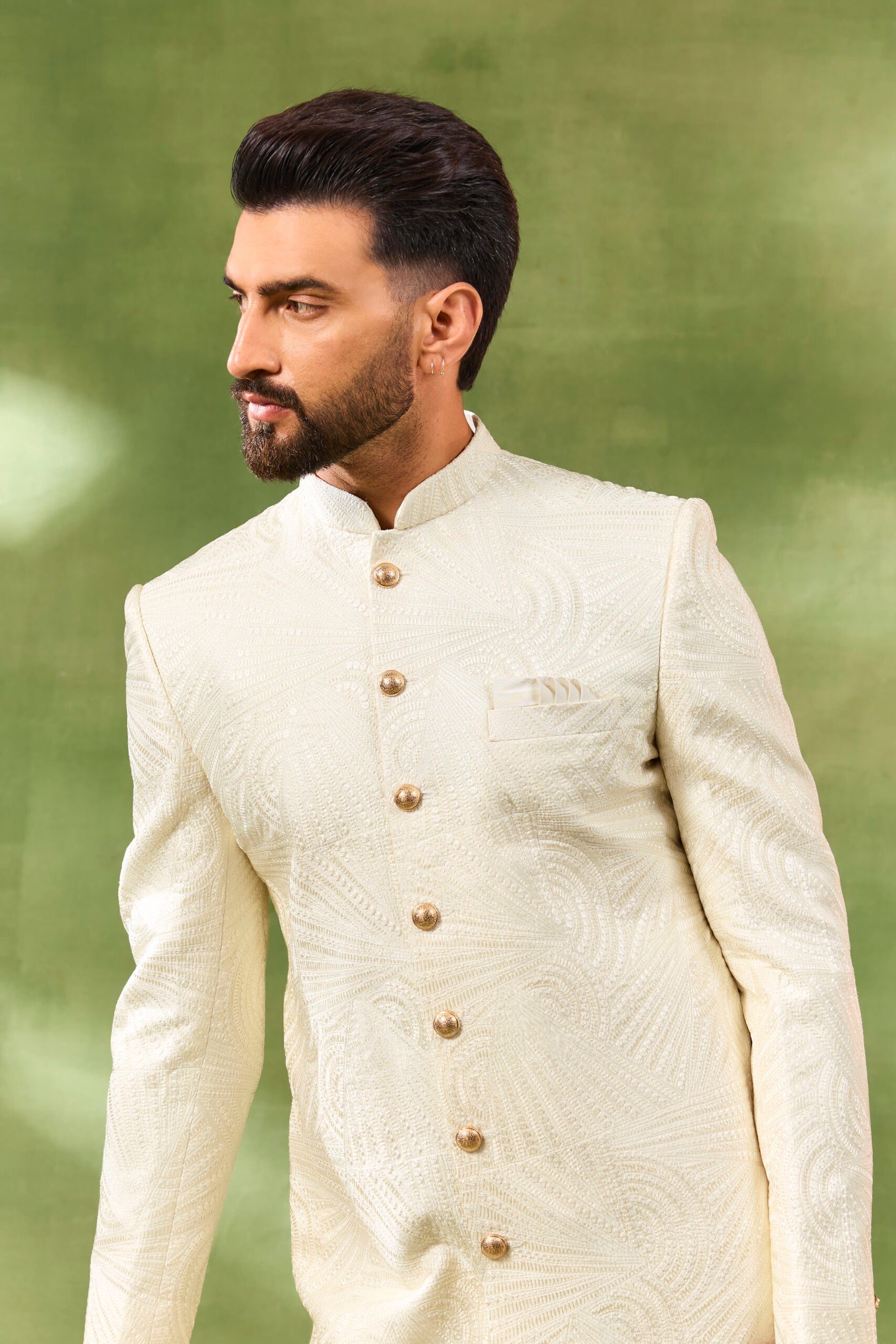 Ivory Box Embroidered Sherwani Set image 1