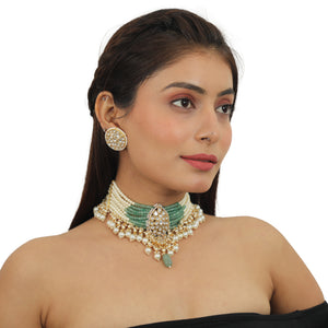 22KT Gold Plated Choker Necklace Set image 5