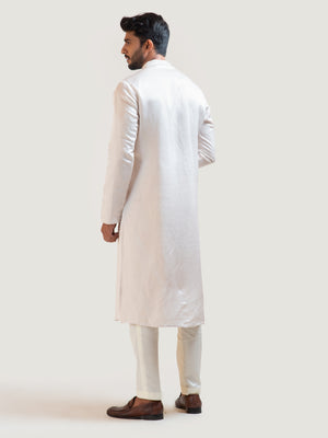 Mirror Work Long Jacket Kurta Set image 3
