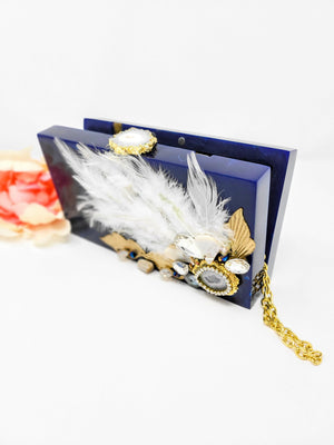 Navy Blue Resin Clutch image 0