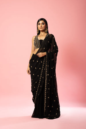 Black Georgette Saree - XL image