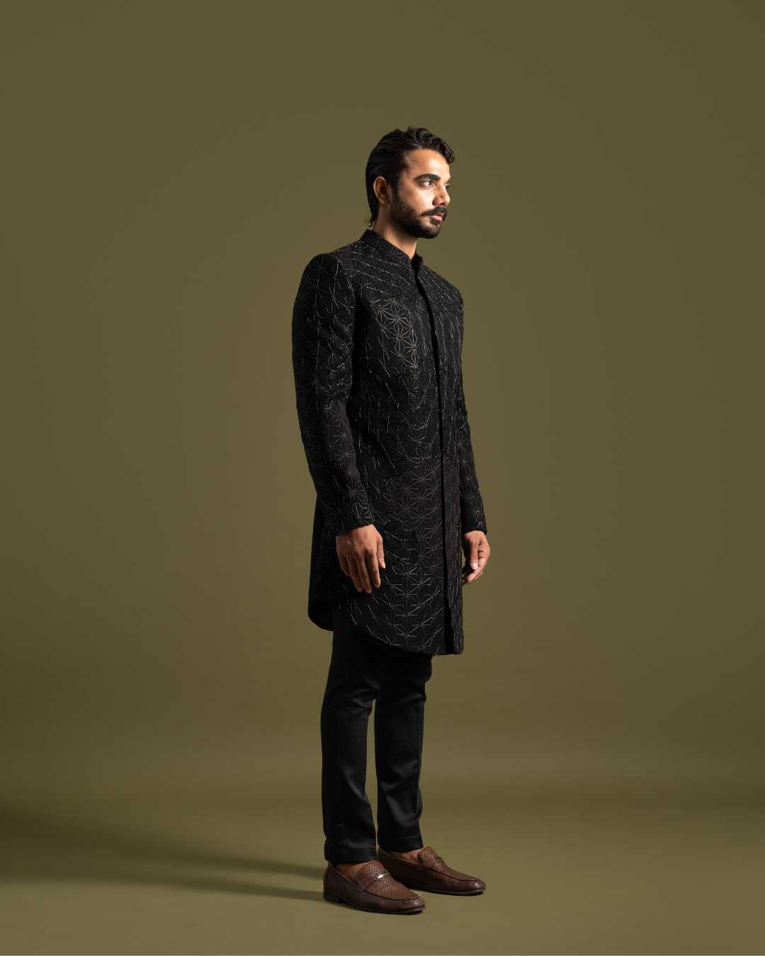Black Achkan Set image 1