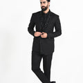 Black Assymetrical Panel Tuxedo Set image 0