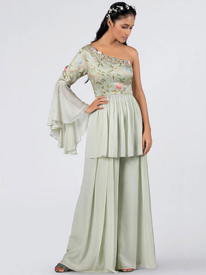 Mint Flared Pant Set image 0