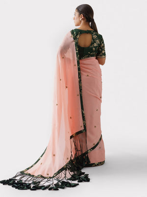 Peach Saree Set image 2