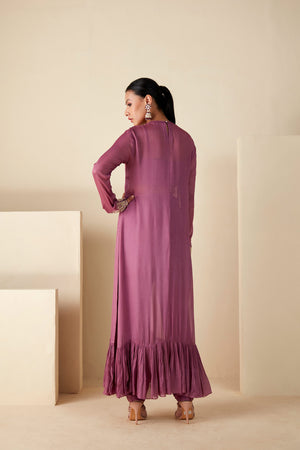 Mauve Majesty Zardosi Kurta Set image 2