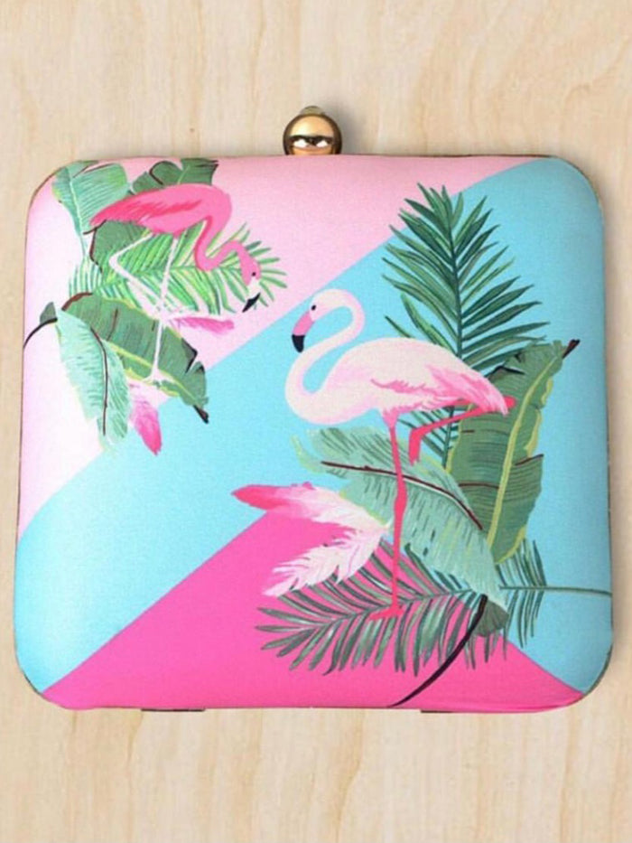 Flamingo Printed Clutch image 0