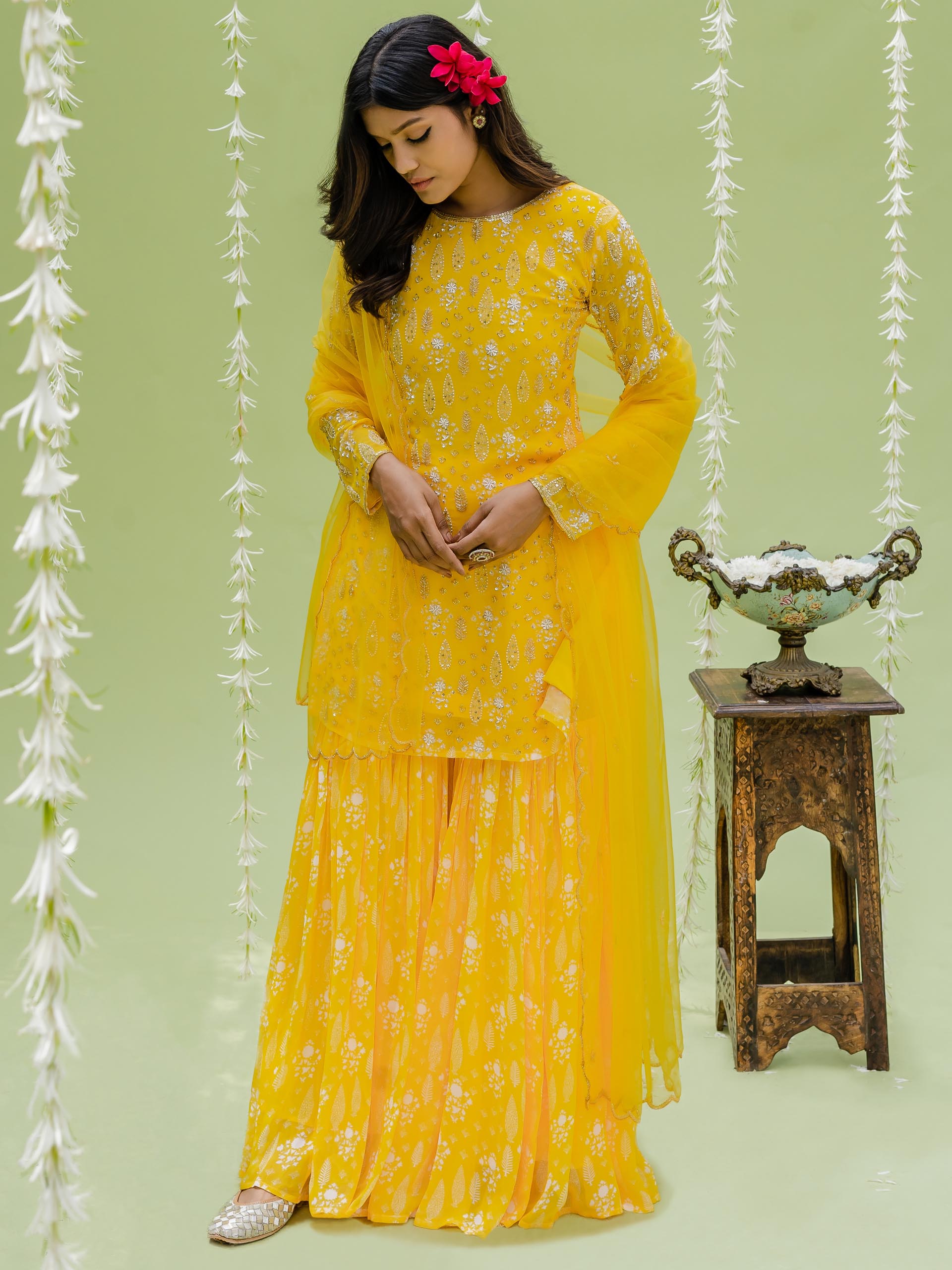 Sunshine Embroidered Sharara Set image 4