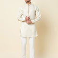 Cream Linen Kurta image 0