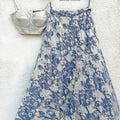 Metallic Silver Bustier with Silver Navy Blue Glam Skirt image 0