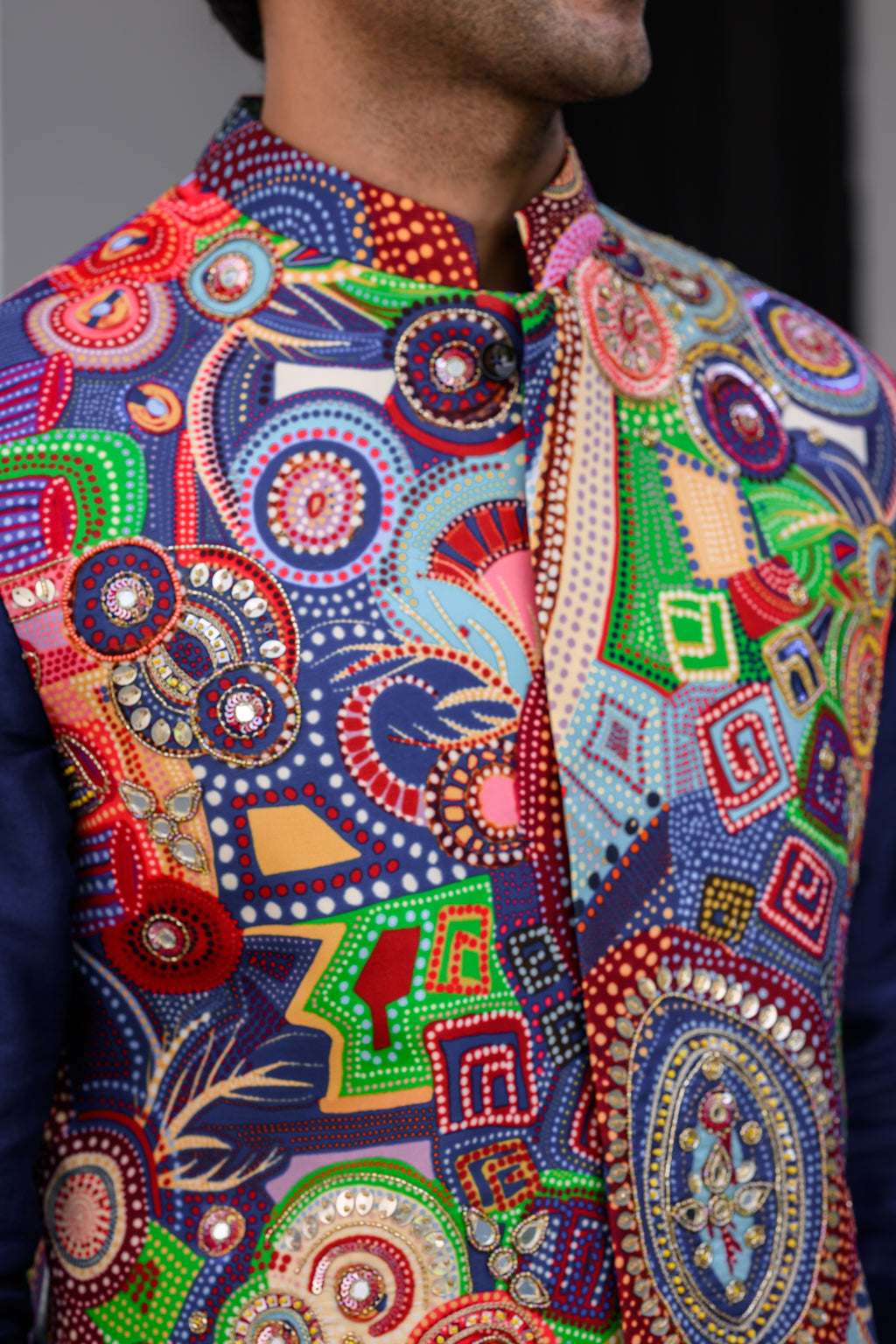 Iris Highligted Bundi Paired With Kurta and Pants image 4