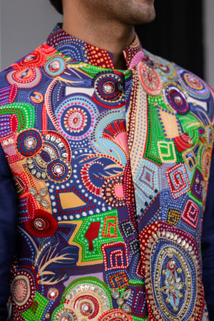 Iris Highligted Bundi Paired With Kurta and Pants image 4