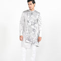 Barely Grey Satin Achkan Set image 0