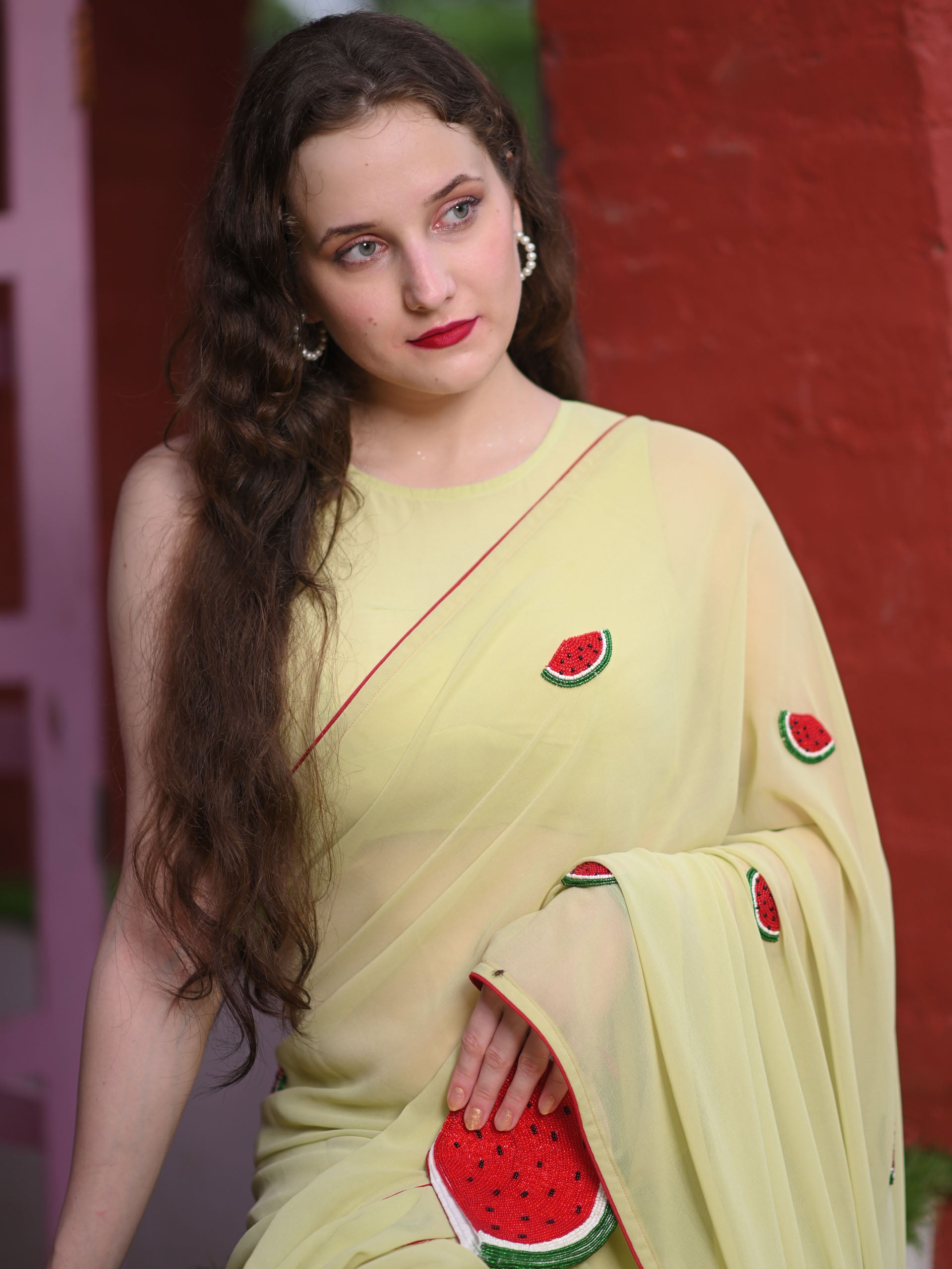 Watermelon Saree Set image 1