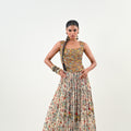 IB LEHENGA WITH EMBROIDERED TASSLE BLOUSE image 0