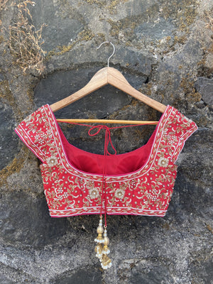 Red and Pink Bridal Lehenga image 4