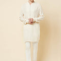 White Sequins Kurta Set image 0