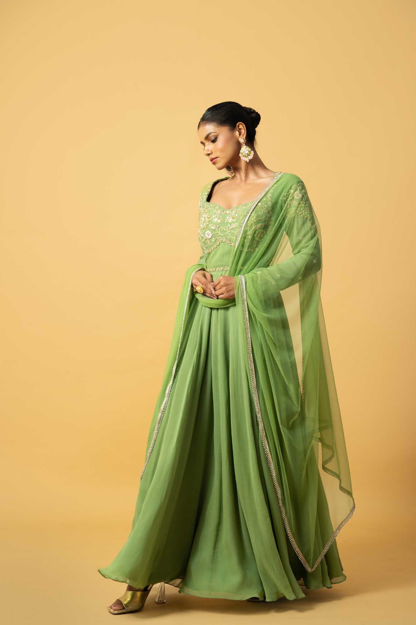 Mint green Anarkali image 2