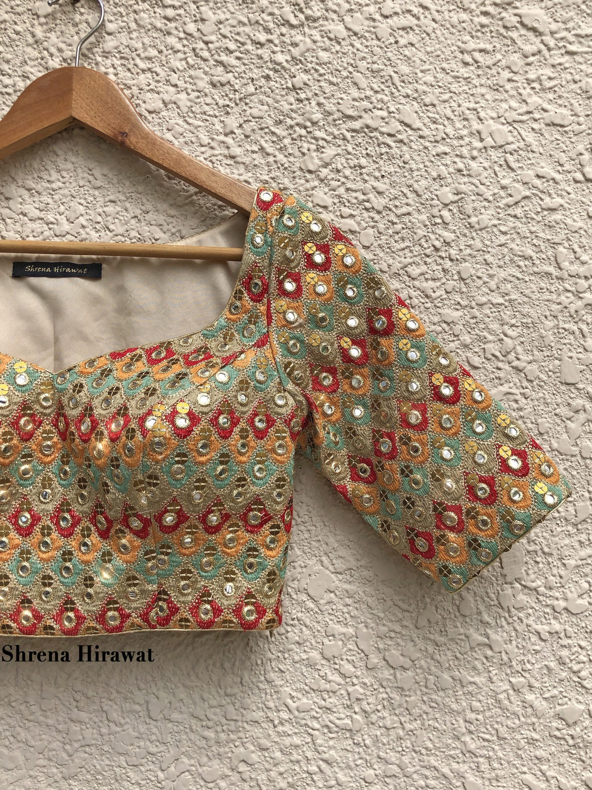 Orange Mirror Lehenga Set image 1