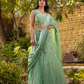 Light Green Saree Set image 0
