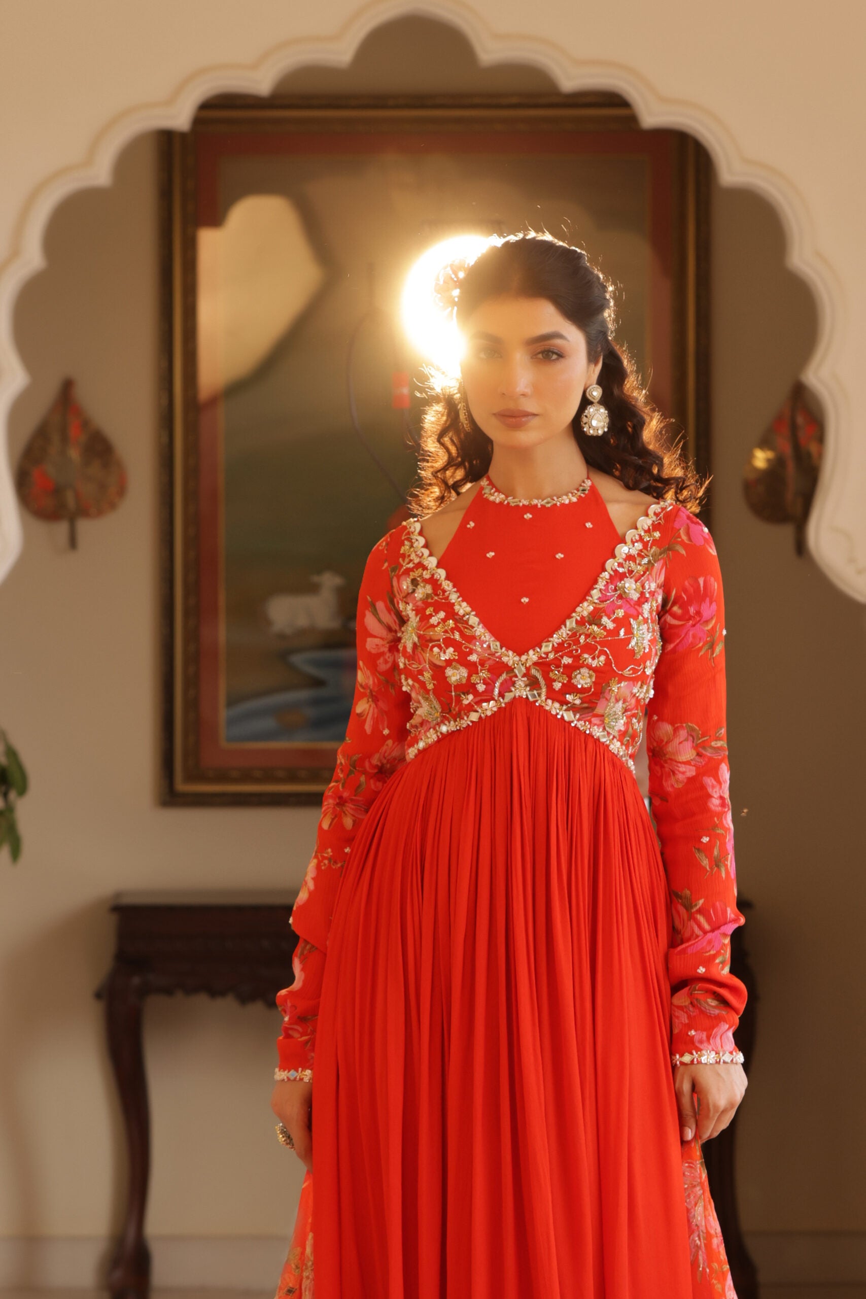 Georgette Crepe Double Neck Anarkali image 3