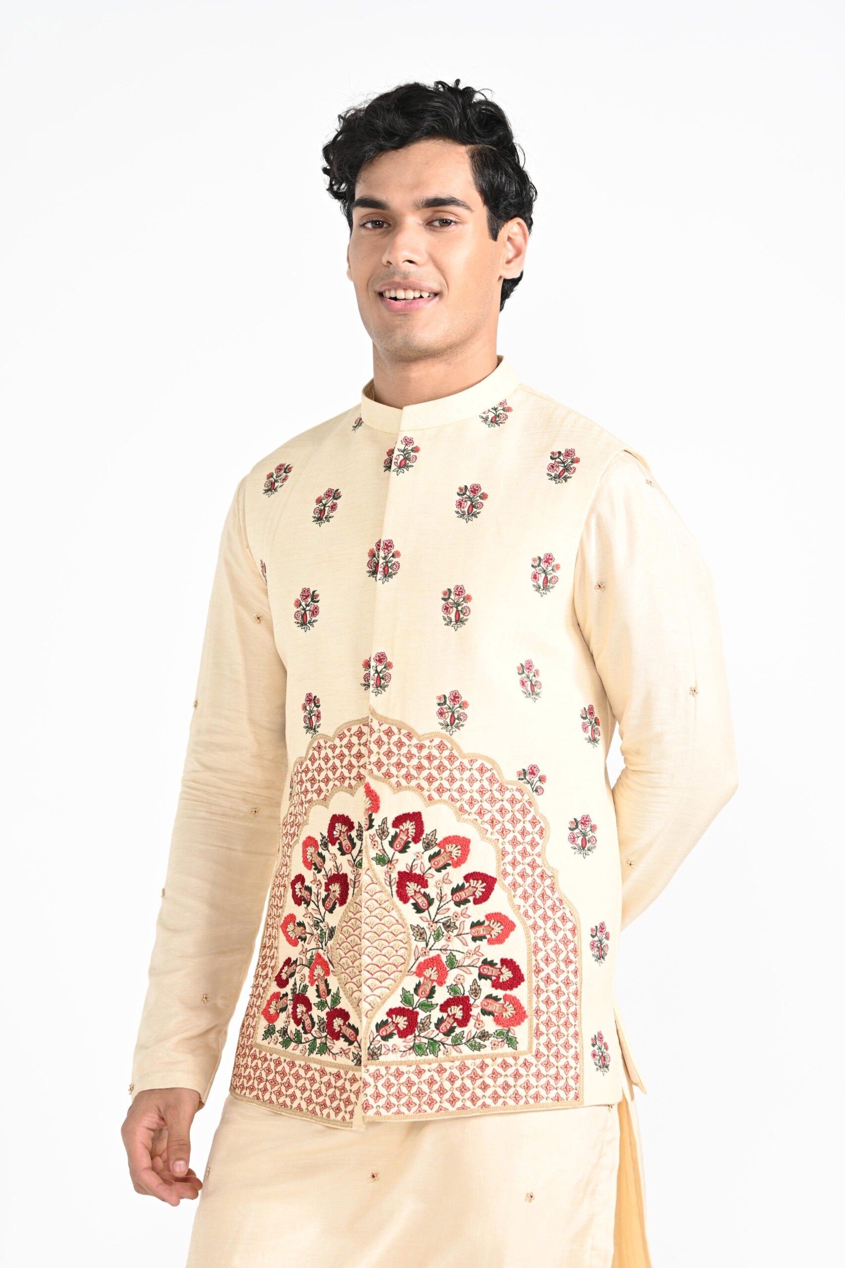 Rajasthani Floral Nehru with Butta Kurta image 1