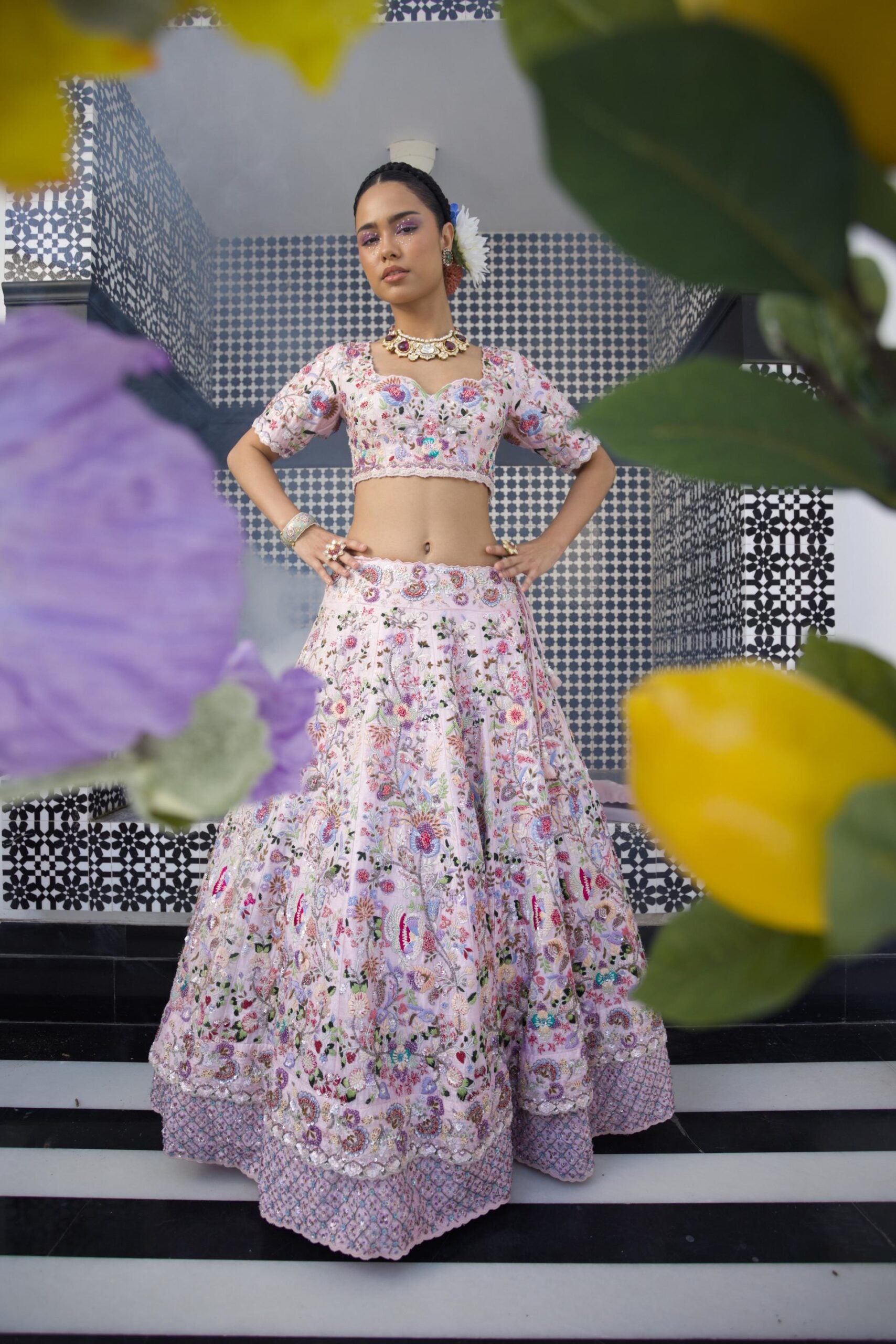 Light Pink Double Layer Lehenga image 3
