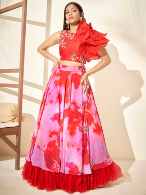 Tie Dye Lehenga Set - XL image