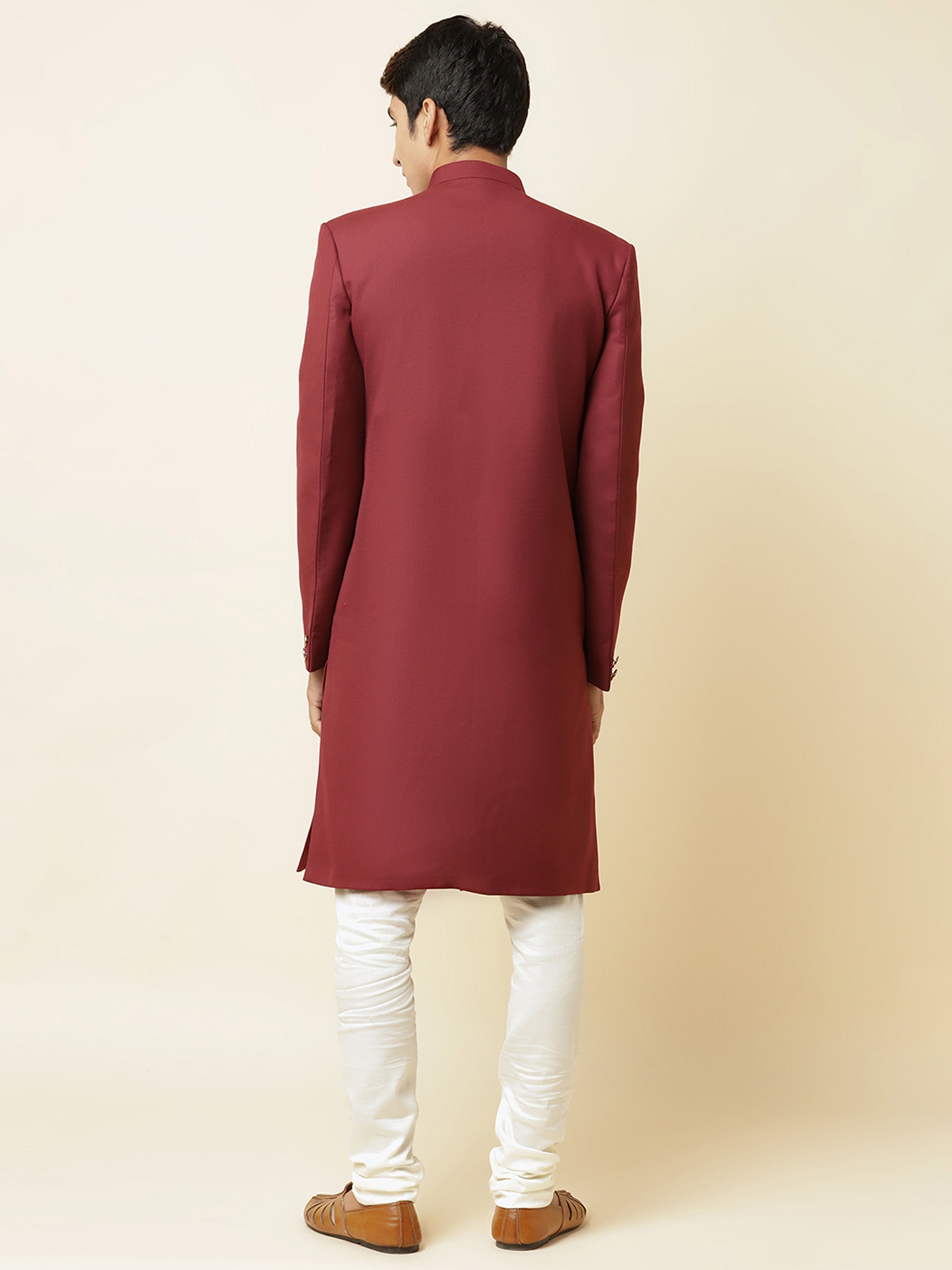 Maroon Sherwani Set image 3