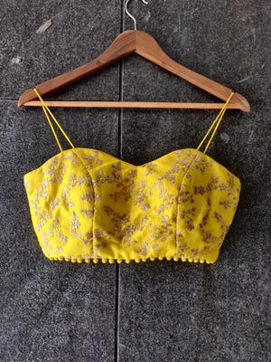 Ivory Raw Silk Skirt and Yellow Bustier image 2